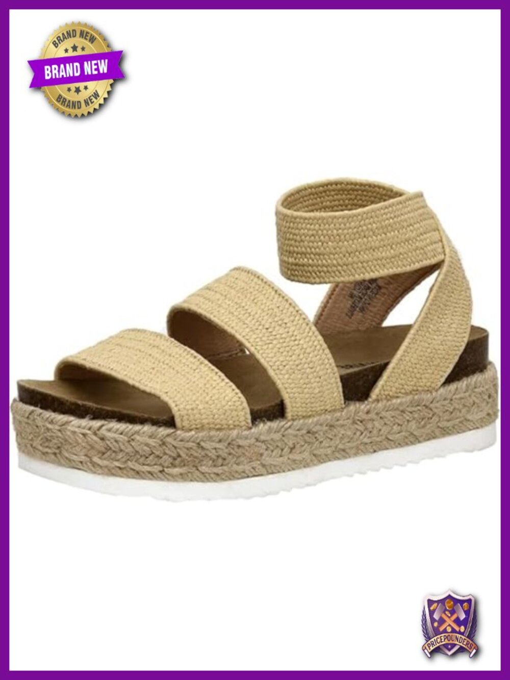 Cushioned Espadrille Platform Sandals with Low Wedge Heel